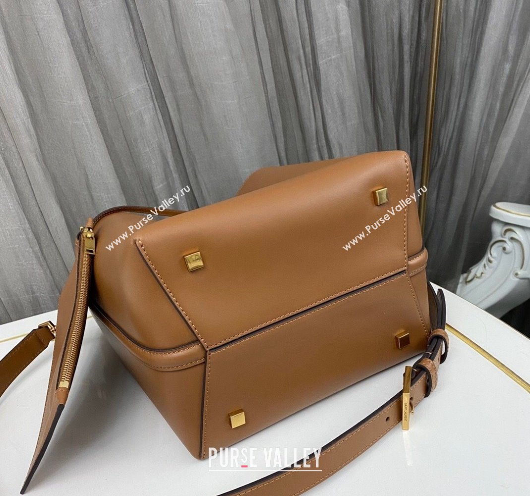 Saint Laurent Le 37 Bucket bag in Shiny Leather 742828 Brown 2 2023 (nana-231211086)