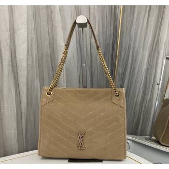 Saint Laurent Niki Medium Shopping Bag in Suede Beige 577999 2023 (nana-231211088)