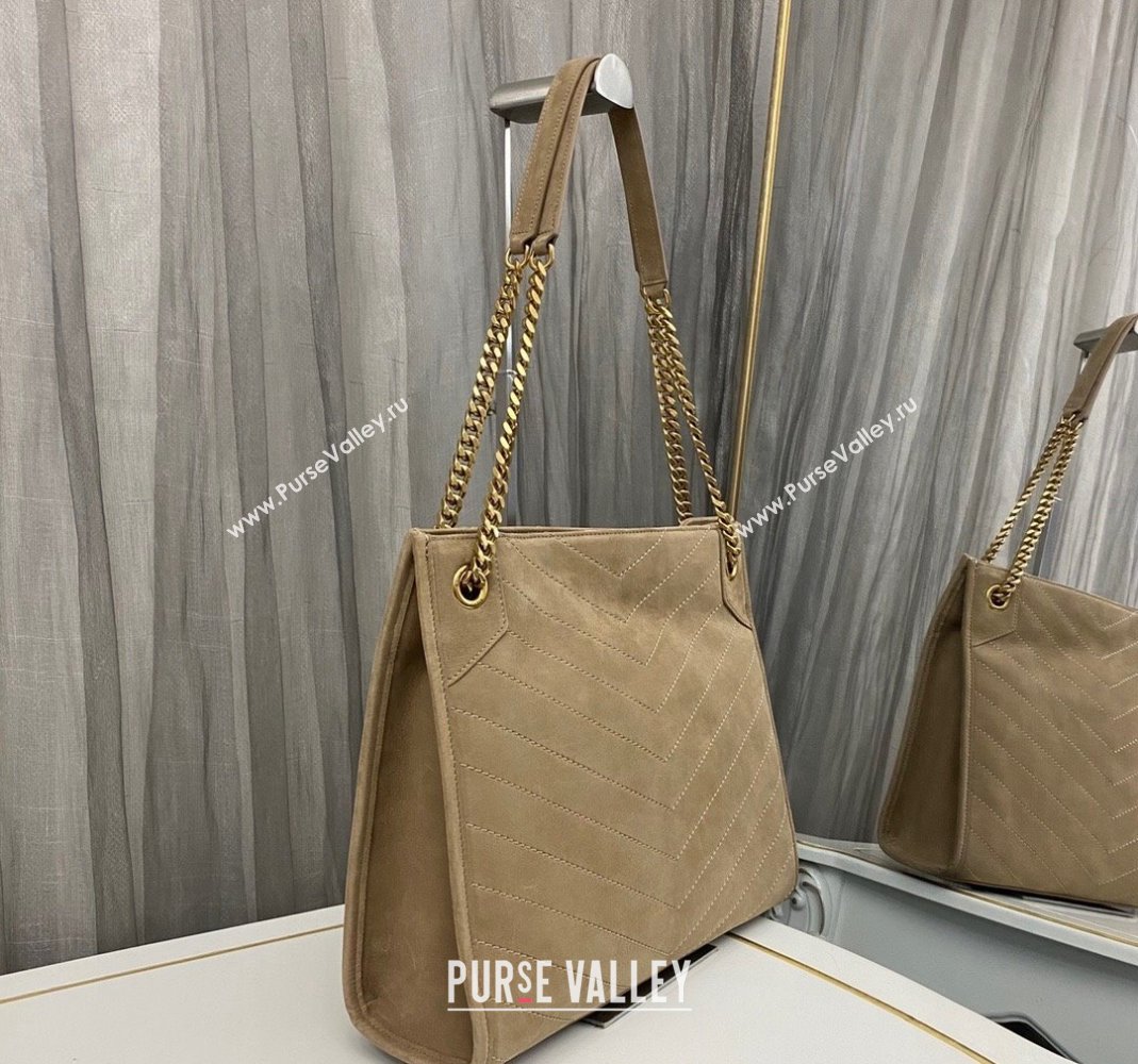 Saint Laurent Niki Medium Shopping Bag in Suede Beige 577999 2023 (nana-231211088)