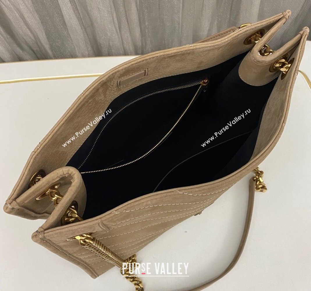 Saint Laurent Niki Medium Shopping Bag in Suede Beige 577999 2023 (nana-231211088)