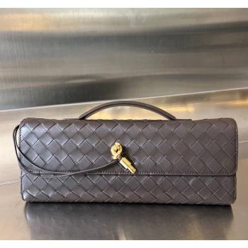 Bottega Veneta Long Clutch Bag Andiamo With Handle in Intrecciato Leather Fondant Brown 2023 741511 (WT-231212056)