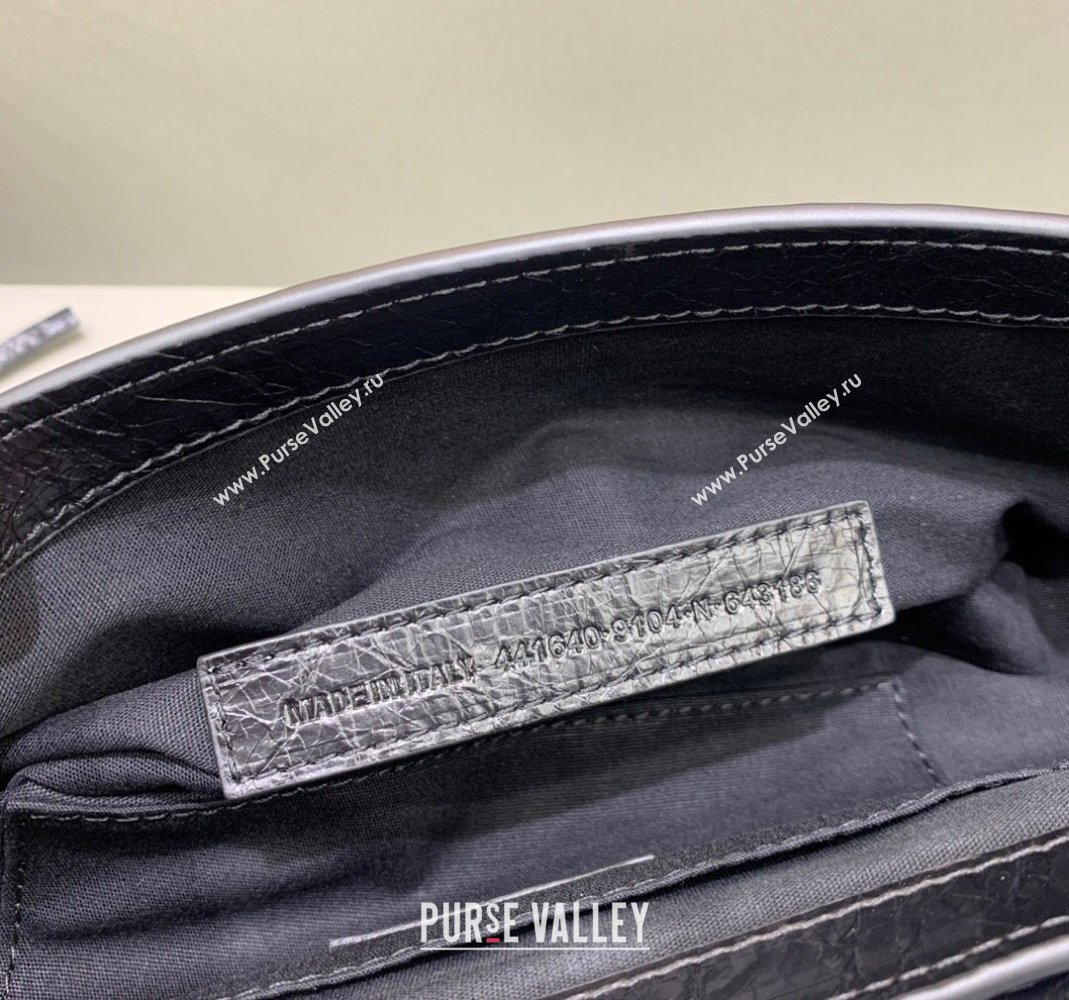 Balenciaga Le Cagole Small Sling Bag in Arena lambskin, aged-silver hardware Black 2023 (JM-231211102)