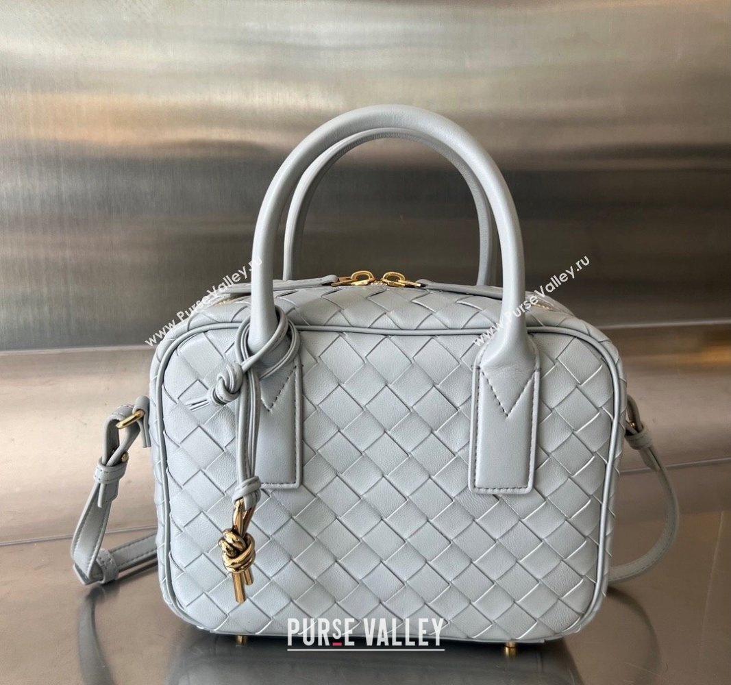 Bottega Veneta Small Getaway Top Handle Bag in Intrecciato Leather Agate grey 2023 776736 (WT-231212057)