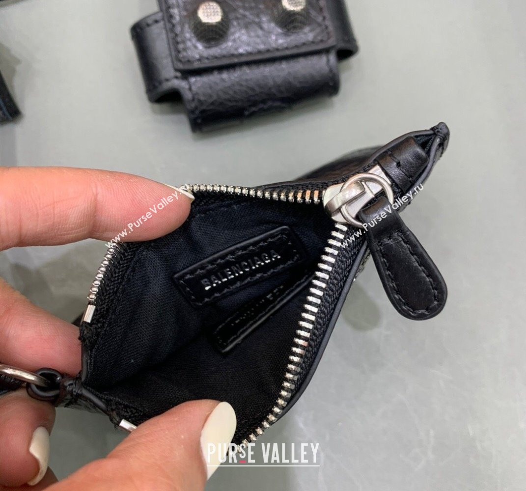 Balenciaga Le Cagole Men Crossbody Bag in black Arena lambskin, aged-silver hardware 2025 (JM-250408119)