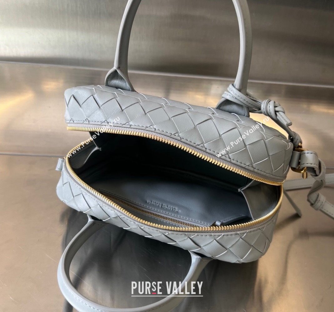 Bottega Veneta Small Getaway Top Handle Bag in Intrecciato Leather Agate grey 2023 776736 (WT-231212057)