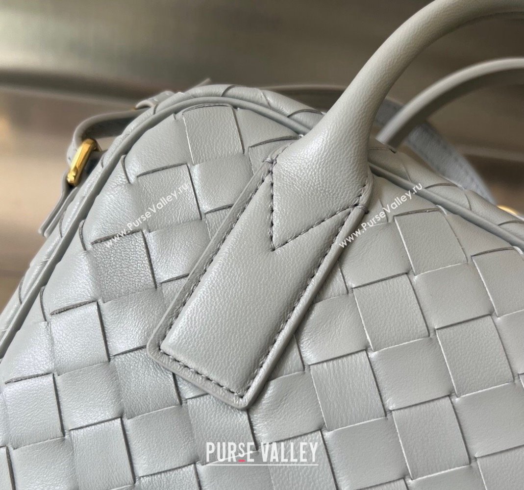 Bottega Veneta Small Getaway Top Handle Bag in Intrecciato Leather Agate grey 2023 776736 (WT-231212057)