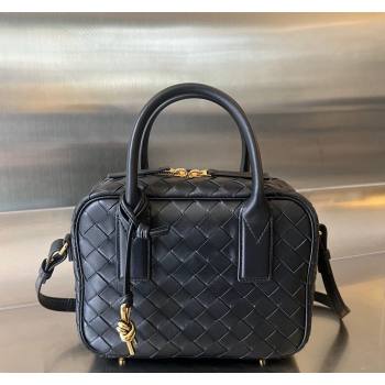 Bottega Veneta Small Getaway Top Handle Bag in Intrecciato Leather Black 2023 776736 (WT-231212059)