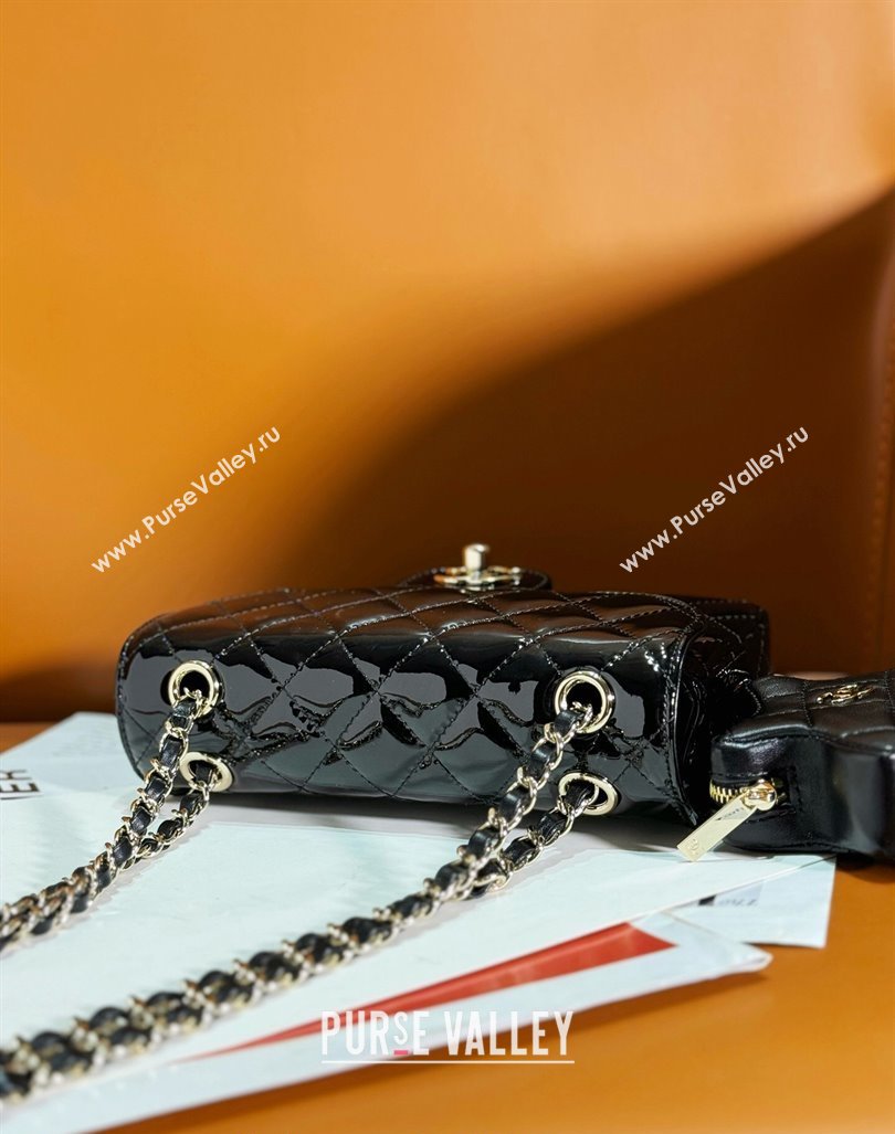 Chanel Patent Calfskin Mini Flap Bag Star Coin Purse AS4646 Black 2023 (yezi-231208010)