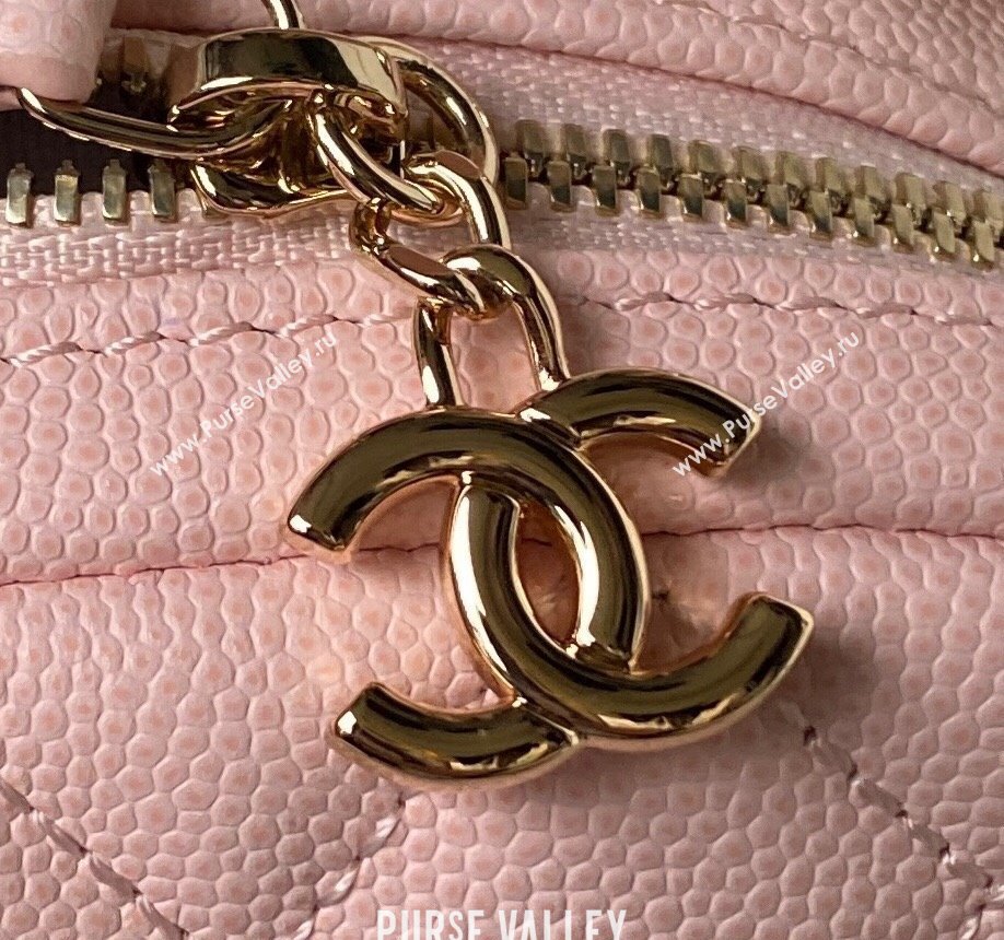 Chanel Grained Calfskin Mini Backpack Bag with Chain AP3573 Light Pink 2023 (yezi-231208002)