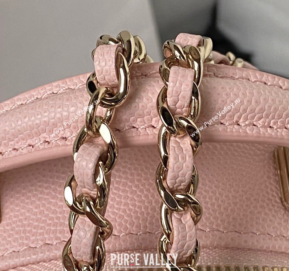 Chanel Grained Calfskin Mini Backpack Bag with Chain AP3573 Light Pink 2023 (yezi-231208002)