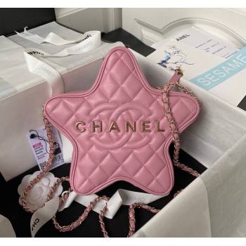 Chanel Lambskin Star Handbag AS4579 Light Pink Leather 2023 (yezi-231208005)