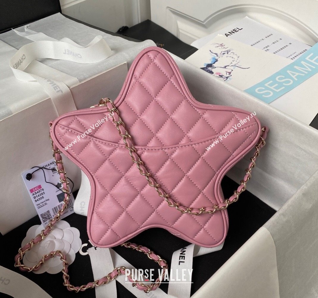 Chanel Lambskin Star Handbag AS4579 Light Pink Leather 2023 (yezi-231208005)