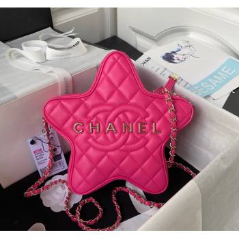 Chanel Lambskin Star Handbag AS4579 Dark Pink Leather 2023 (yezi-231208006)