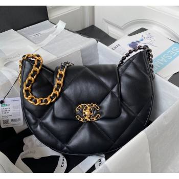 Chanel 19 Lambskin Hobo Bag AS4638 Black 2024 (yezi-231208011)