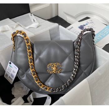 Chanel 19 Lambskin Hobo Bag AS4638 Grey 2024 (yezi-231208012)