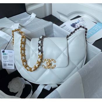 Chanel 19 Lambskin Hobo Bag AS4638 White 2024 (yezi-231208013)