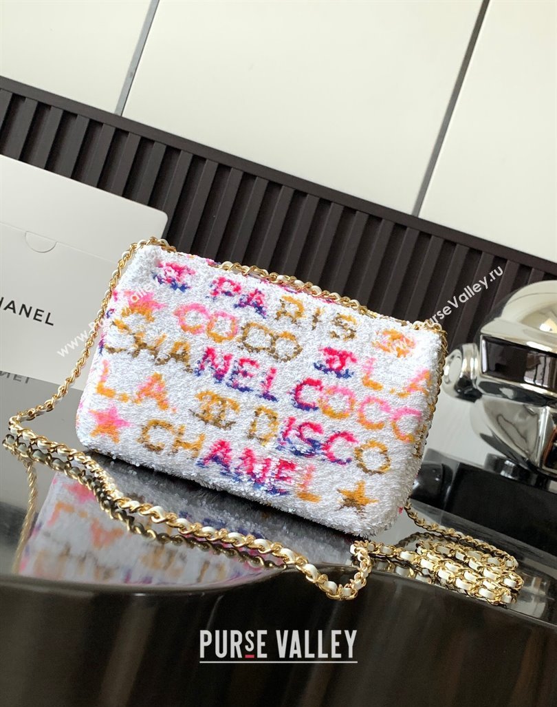 Chanel Sequins Small Flap Bag AS4561 White/Multicolor 2023 (yezi-231208014)