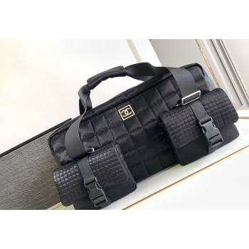 Chanel Black Waterproof Sport Bag with Pockets 2023 1208 (yezi-231208015)