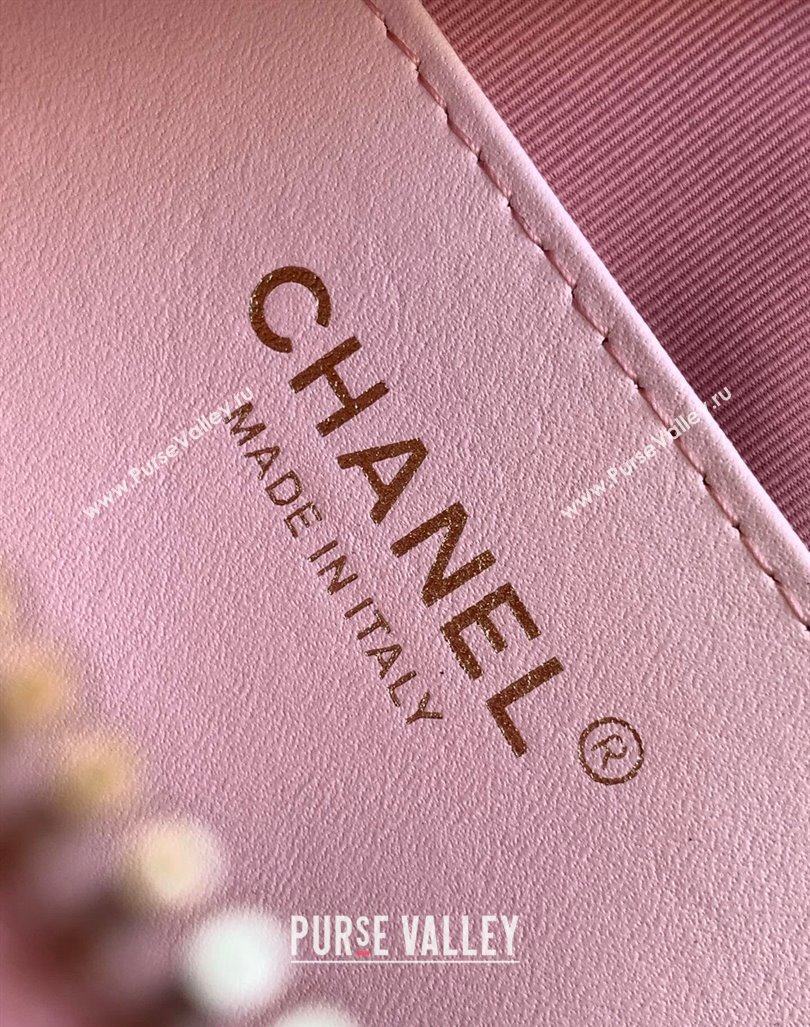 Chanel Quilted Shiny Calfskin Bowling Bag Pink 2023 1208 (yezi-231208020)