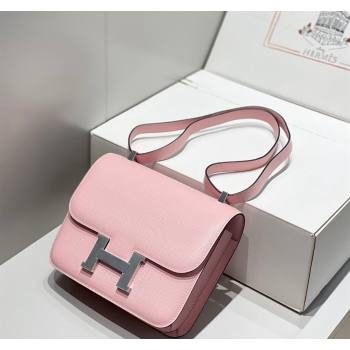 Hermes Classic Constance Bag 23cm in Epsom Leather 3Q Cream Pink/Silver 2023 (FL-231209044)