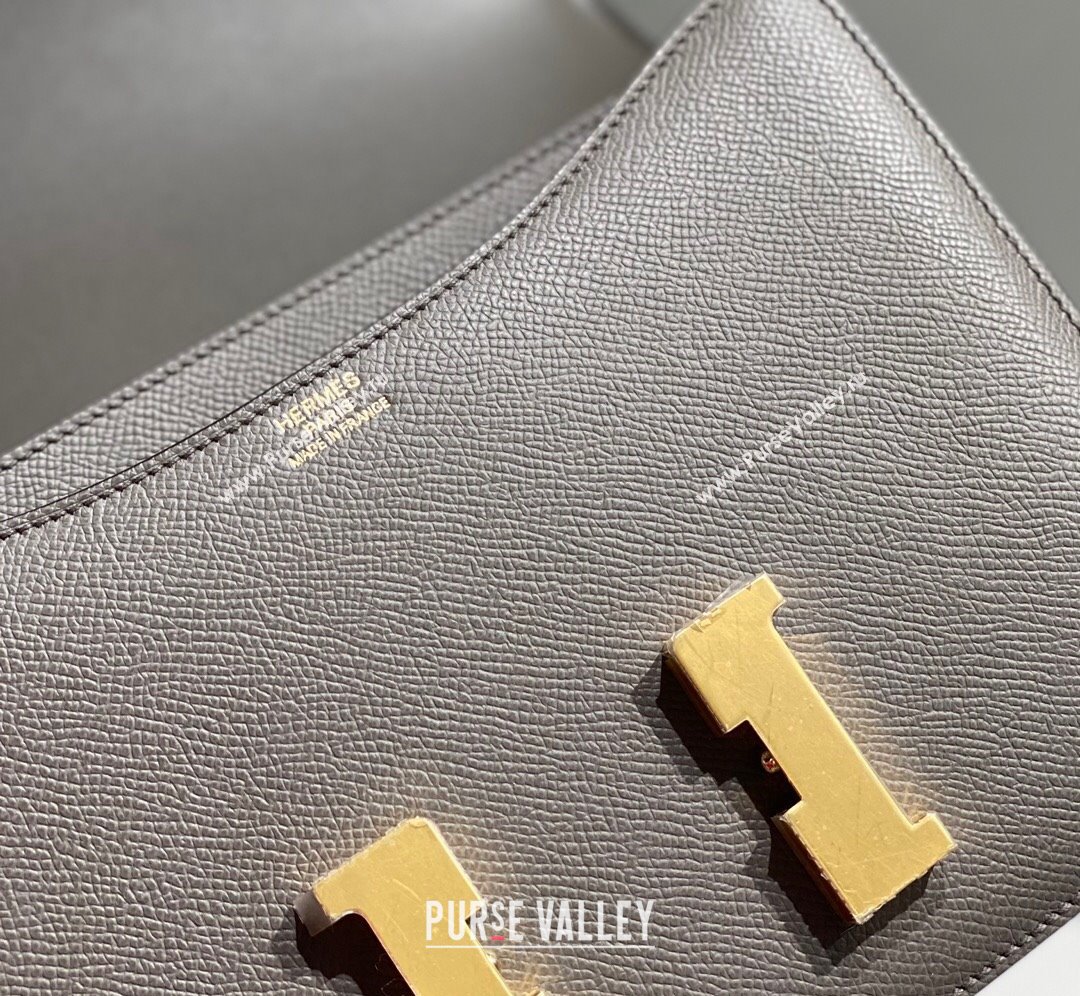 Hermes Classic Constance Bag 23cm in Epsom Leather Etain Grey/Gold 2023 (FL-231209051)