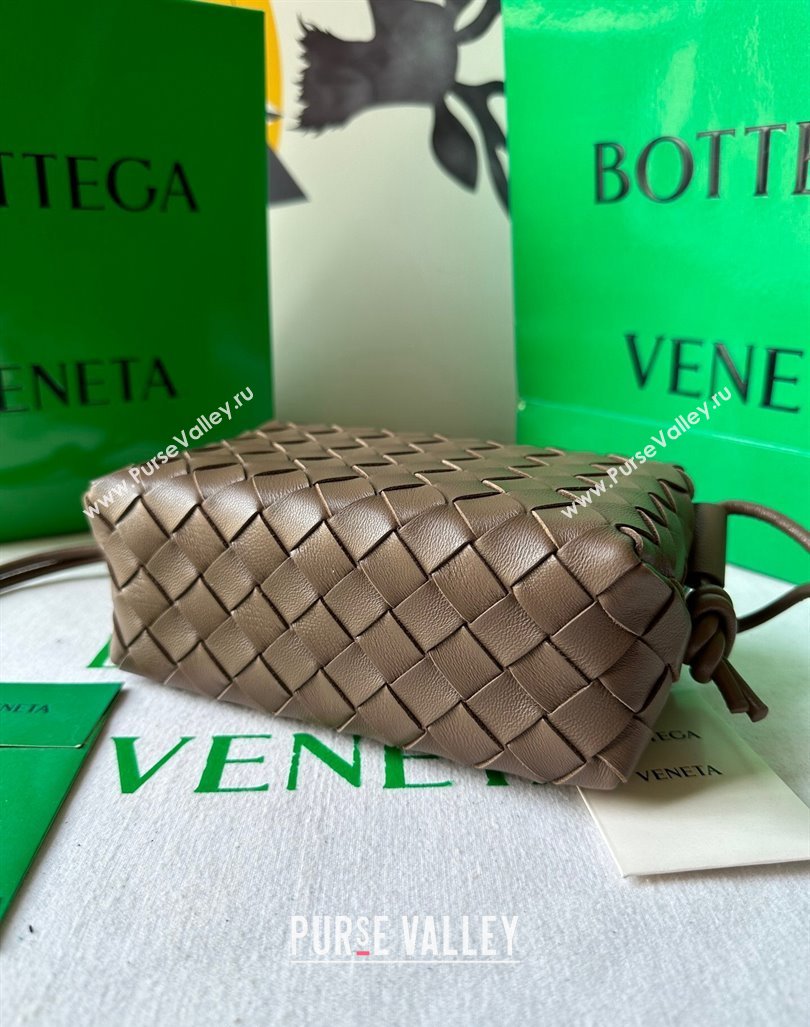 Bottega Veneta Mini Loop Camera Bag in Intrecciato Leather Taupe Grey 2023 723547 (WT-231212036)