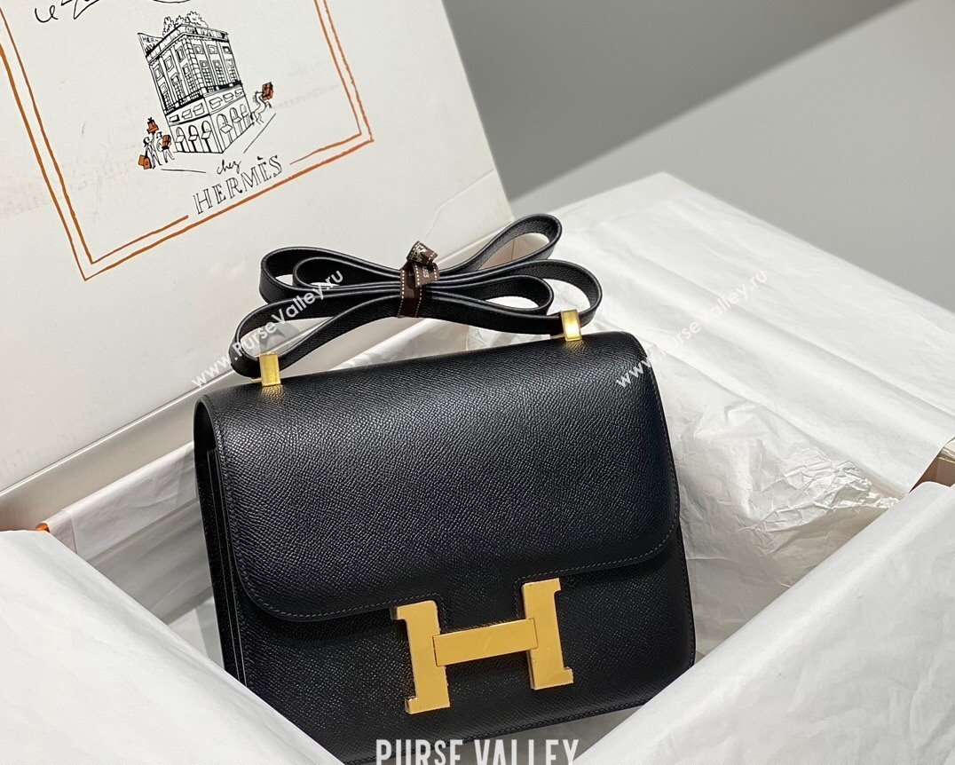 Hermes Classic Constance Bag 23cm in Epsom Leather Black/Gold 2023 (FL-231209052)