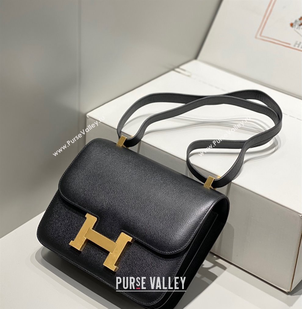 Hermes Classic Constance Bag 23cm in Epsom Leather Black/Gold 2023 (FL-231209052)