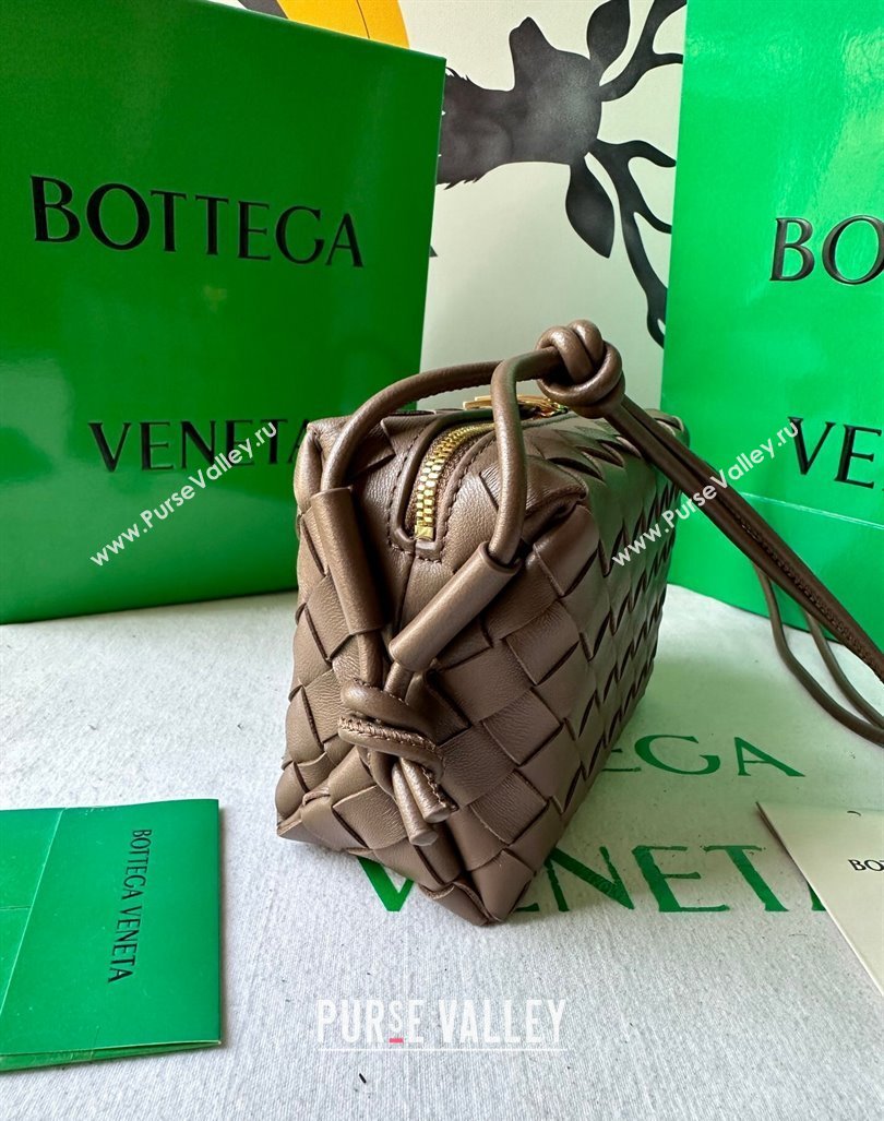 Bottega Veneta Mini Loop Camera Bag in Intrecciato Leather Taupe Grey 2023 723547 (WT-231212036)