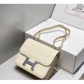 Hermes Classic Constance Bag 23cm in Epsom Leather Cream White/Silver 2023 (FL-231209053)