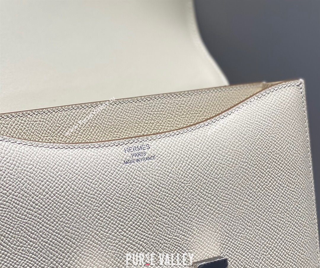 Hermes Classic Constance Bag 23cm in Epsom Leather Cream White/Silver 2023 (FL-231209053)