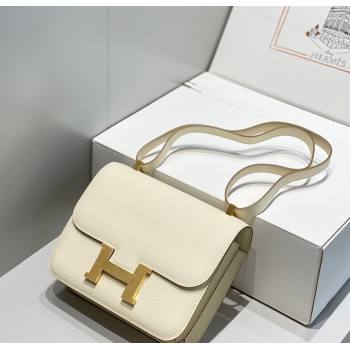 Hermes Classic Constance Bag 23cm in Epsom Leather Cream White/Gold 2023 (FL-231209054)