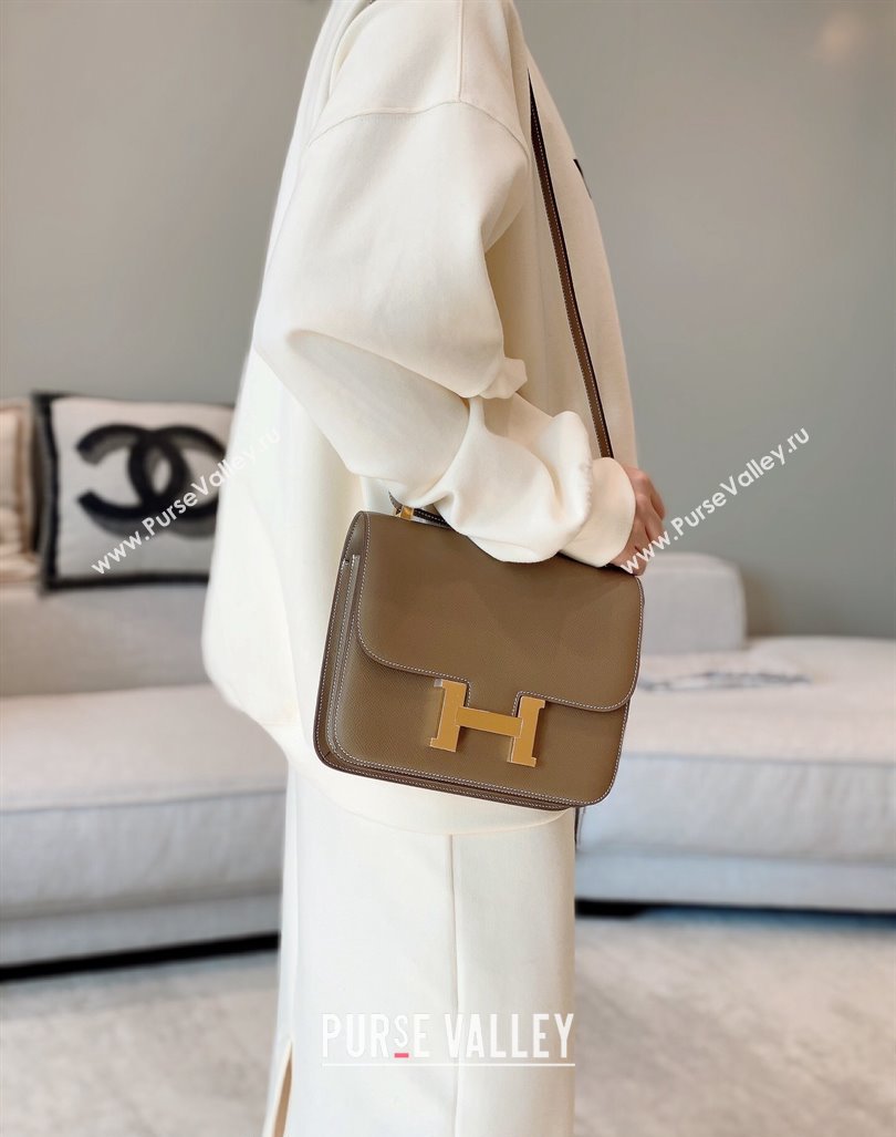 Hermes Classic Constance Bag 23cm in Epsom Leather Elephant Grey/Gold 2023 (FL-231209056)