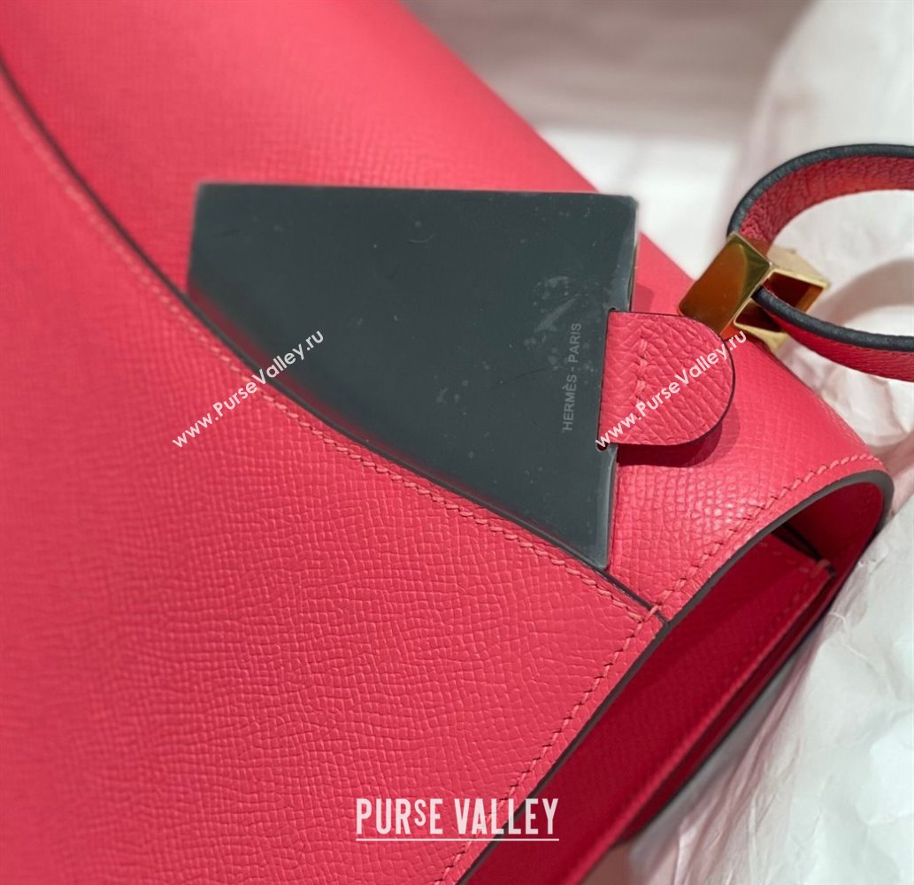 Hermes Constance Bag 23cm in Epsom Leather with Mirror Rose Lipstick Pink/Gold 2023 NEW ( Half Handmade) (FL-231209058)