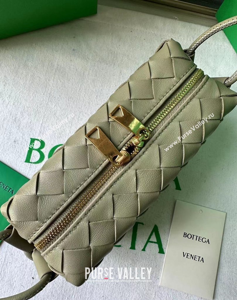 Bottega Veneta Mini Loop Camera Bag in Intrecciato Leather Travetine Green 2023 723547 (WT-231212038)