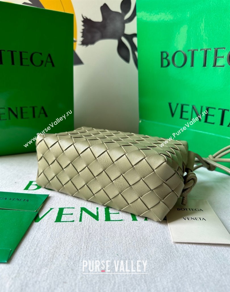 Bottega Veneta Mini Loop Camera Bag in Intrecciato Leather Travetine Green 2023 723547 (WT-231212038)