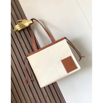 Loewe Cushion Canvas Tote Bag White/Brown 2023 (Ys-231211063)
