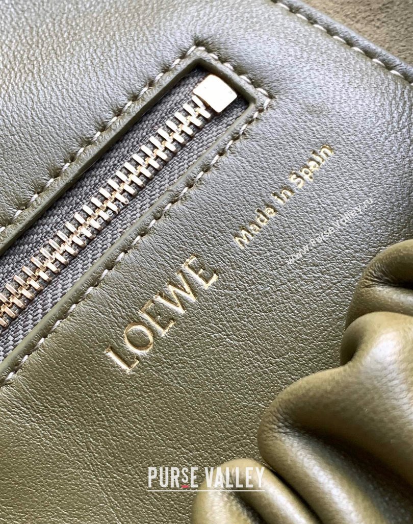 Loewe Medium Squeeze bag in nappa lambskin Olive Green 2023 (Ys-231211058)