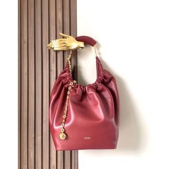 Loewe Medium Squeeze bag in nappa lambskin Burgundy 2023 (Ys-231211059)