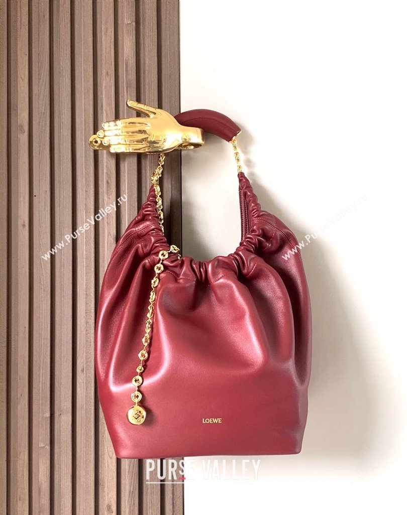 Loewe Medium Squeeze bag in nappa lambskin Burgundy 2023 (Ys-231211059)