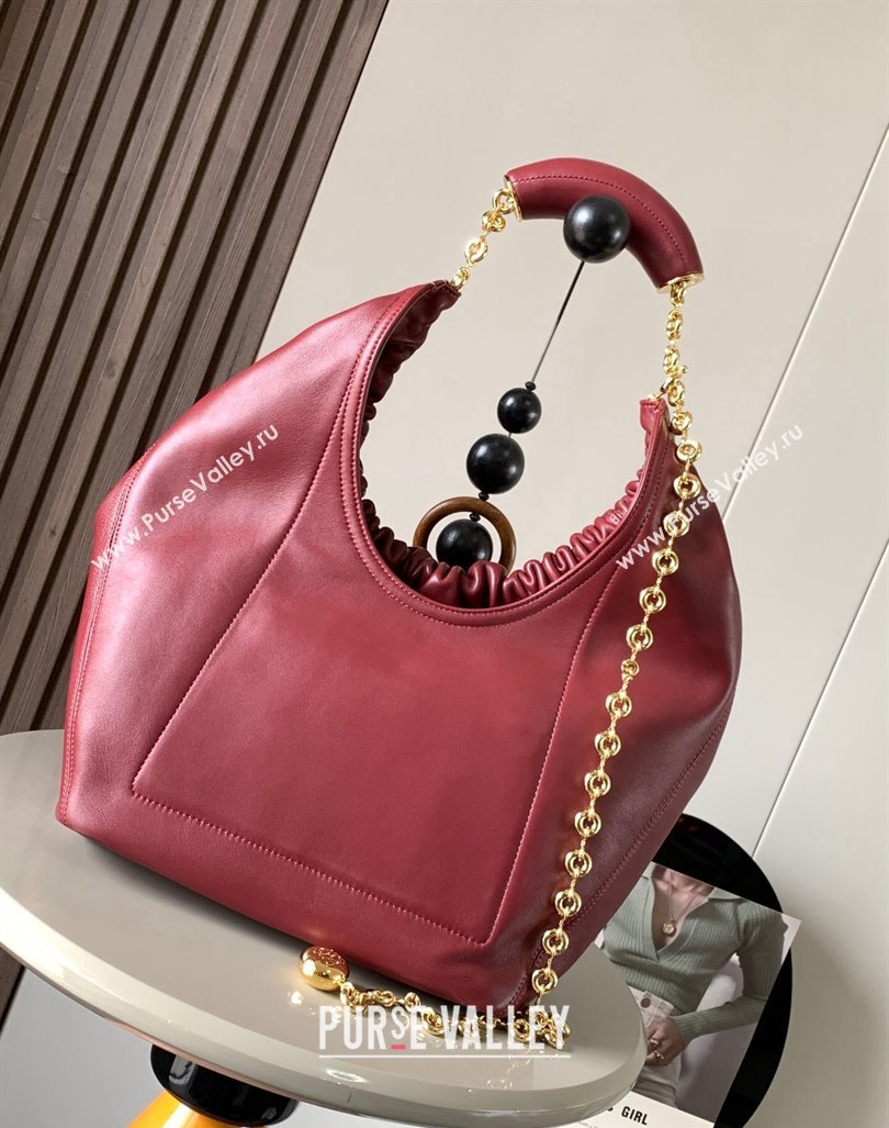 Loewe Medium Squeeze bag in nappa lambskin Burgundy 2023 (Ys-231211059)