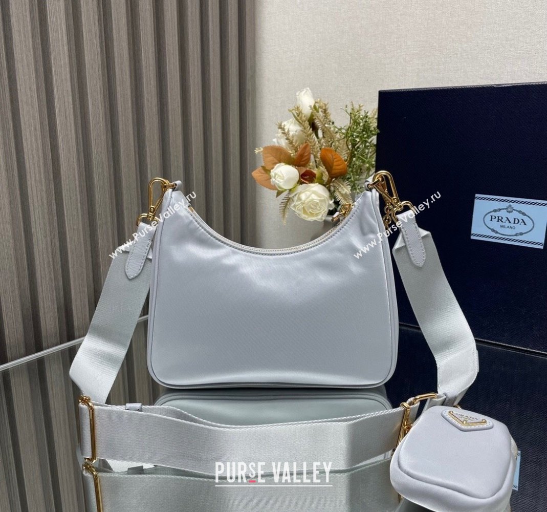 Prada Re-Edition 2005 Re-Nylon Bag 1BH204 Light Grey 2023 NEW (YZ-231211027)