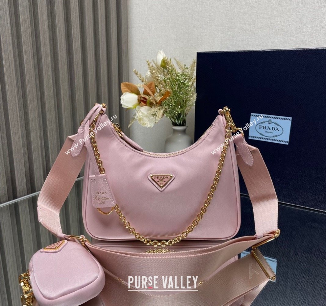 Prada Re-Edition 2005 Re-Nylon Bag 1BH204 Light Pink 2023 NEW (YZ-231211028)