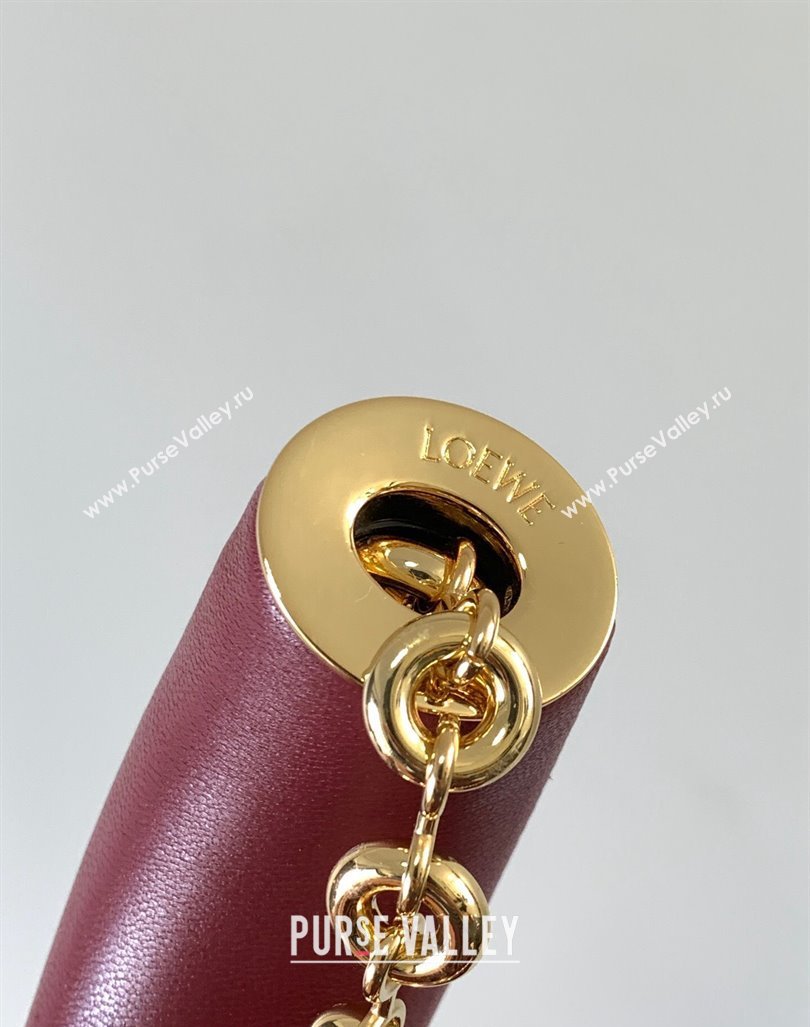 Loewe Medium Squeeze bag in nappa lambskin Burgundy 2023 (Ys-231211059)