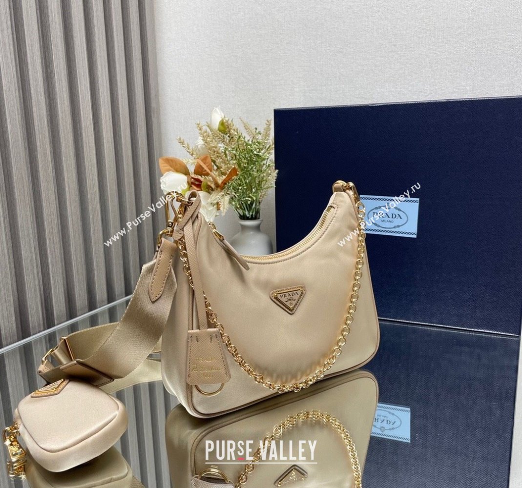 Prada Re-Edition 2005 Re-Nylon Bag 1BH204 Beige 2023 NEW (YZ-231211029)