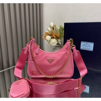 Prada Re-Edition 2005 Re-Nylon Bag 1BH204 Dark Pink 2023 NEW (YZ-231211030)