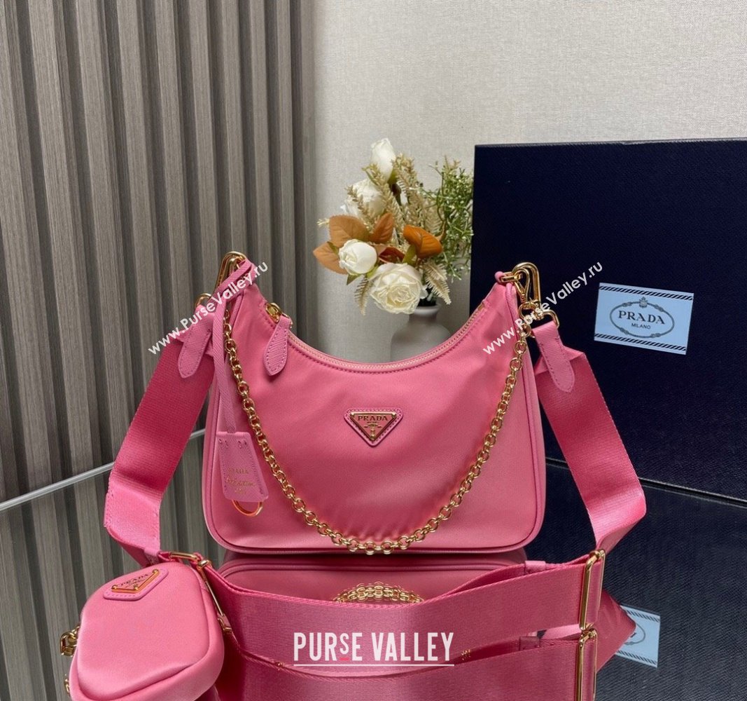 Prada Re-Edition 2005 Re-Nylon Bag 1BH204 Dark Pink 2023 NEW (YZ-231211030)