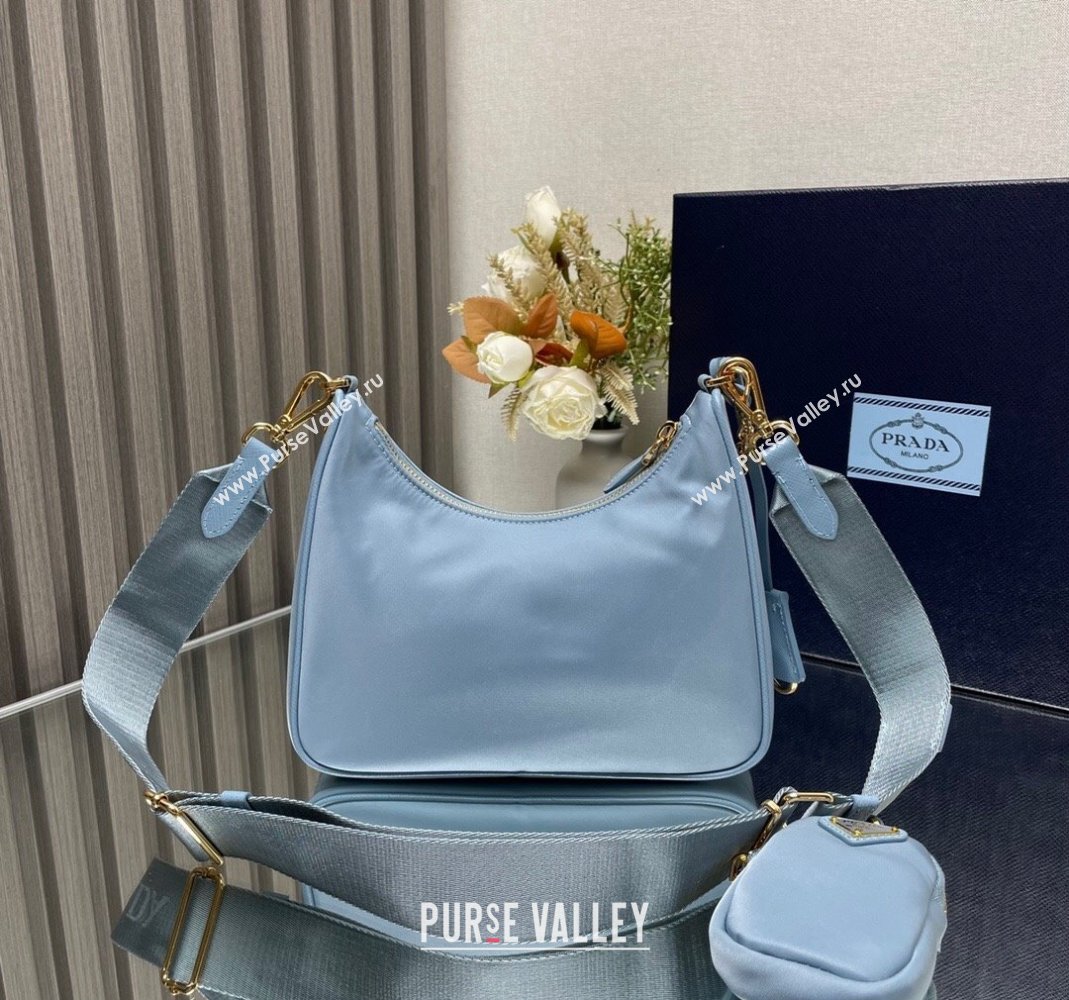 Prada Re-Edition 2005 Re-Nylon Bag 1BH204 Light Blue 2023 NEW (YZ-231211031)