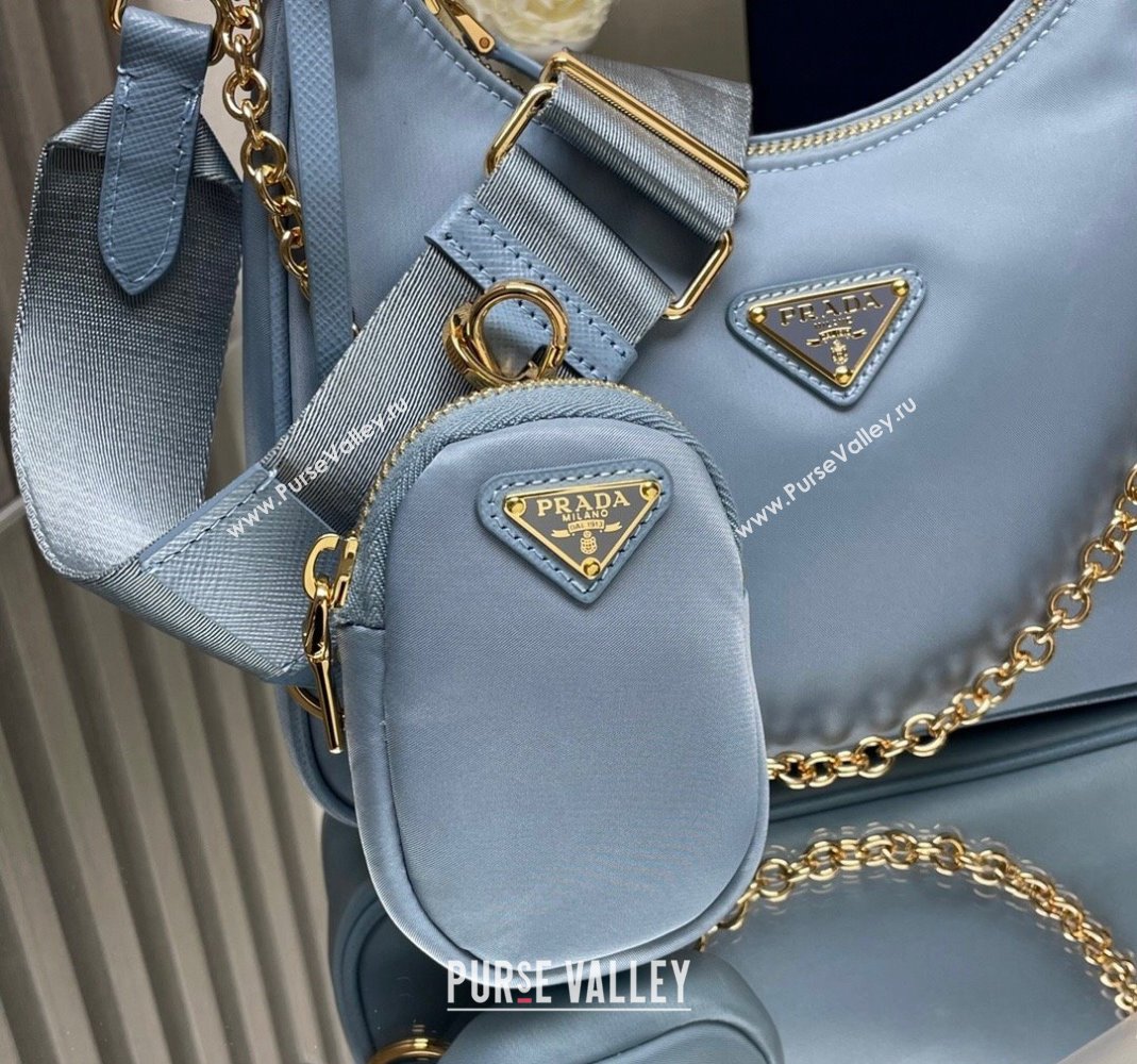 Prada Re-Edition 2005 Re-Nylon Bag 1BH204 Light Blue 2023 NEW (YZ-231211031)