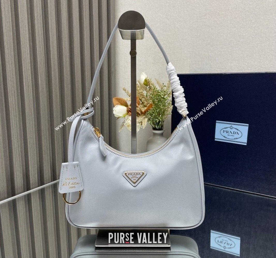 Prada Re-Edition 2005 Re-Nylon mini bag 1NE204 Light Grey 2023 NEW (YZ-231211041)